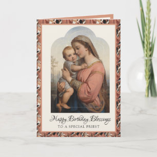 Tarjeta de oración religiosa Virgen María Jesús Es