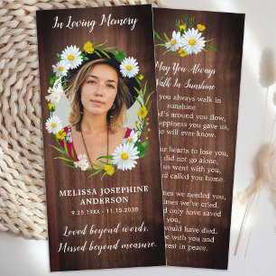 Tarjeta de oración Rusa Floral Funeral Bookmar
