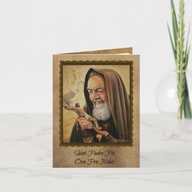 Tarjeta de oración San Padre Pío con presupuesto (Anverso)