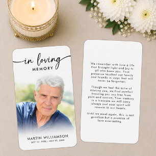 Tarjeta de oración simple con foto conmemorativa