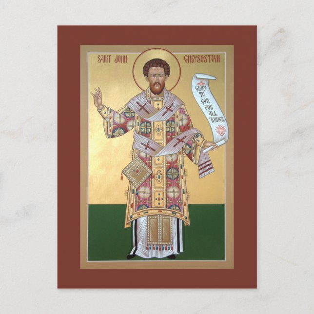 Tarjeta de oración St. John Chrysostom (Anverso)