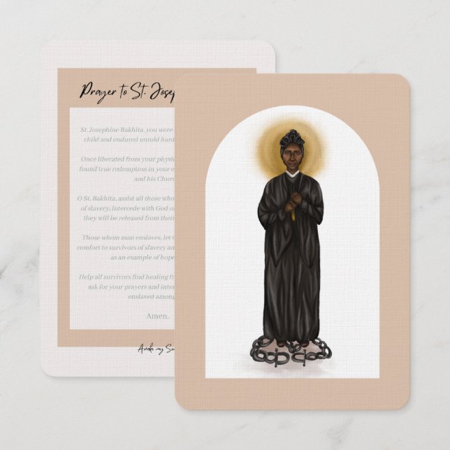 Tarjeta de oración St. Josephine Bakhita (Anverso / Reverso)