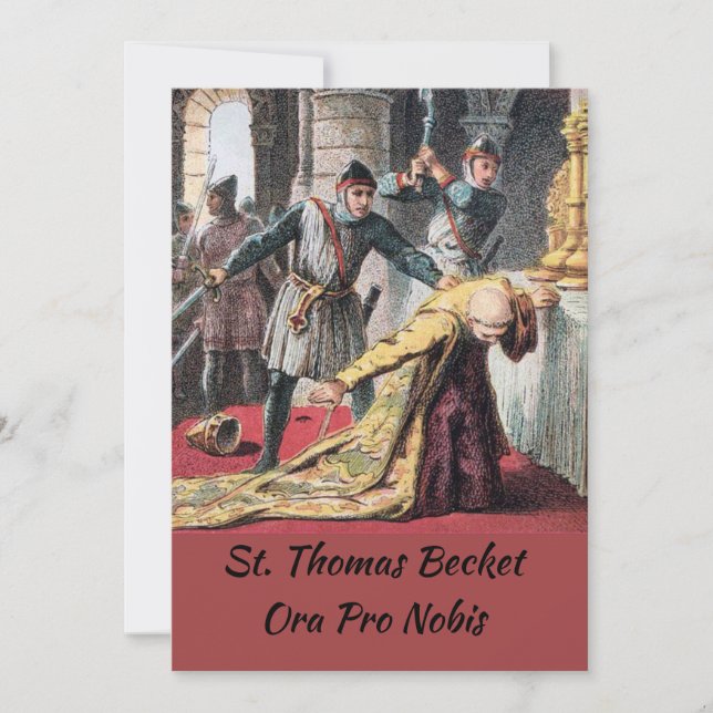 Tarjeta de oración St. Thomas Becket (Anverso)