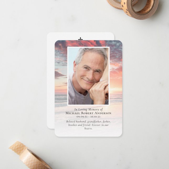 Tarjeta de oración Sunset Photo Memorial (Anverso/Reverso In Situ)