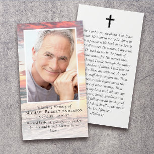 Tarjeta de oración Sunset Photo Memorial