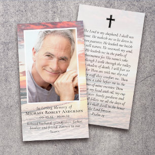 Tarjeta de oración Sunset Photo Memorial