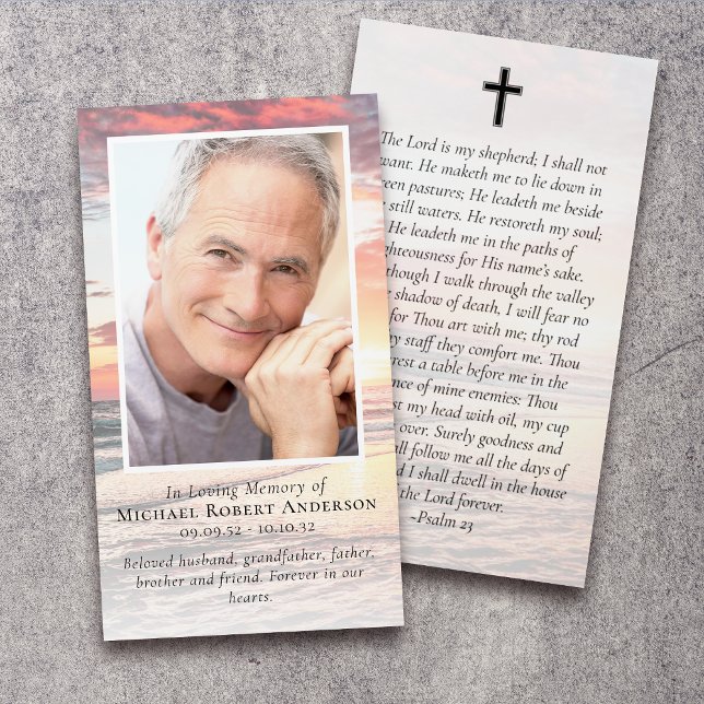 Tarjeta de oración Sunset Photo Memorial (Subido por el creador)