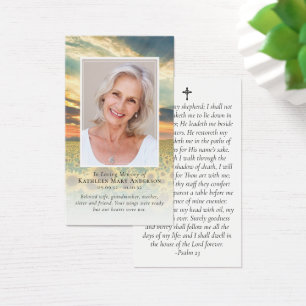 Tarjeta de oración Sunset Photo Memorial