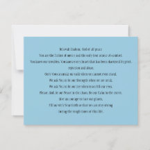 Tarjeta de oración "Una plegaria por la paz"