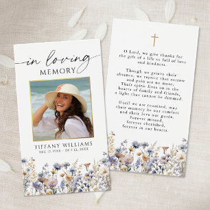 Tarjeta de oración y foto para funeral en memoria