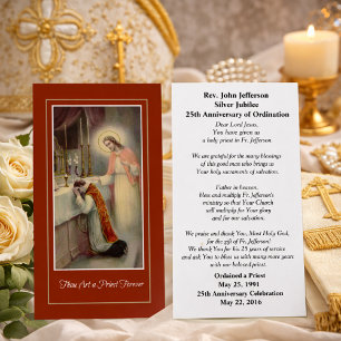 TARJETA DE ORACIONES ANIVERSARIAS DE LA ORDENACIÓN