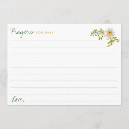 Tarjeta de oraciones de Baby Shower amarilla y bla