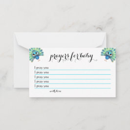 Tarjeta de oraciones de Baby Shower Blue Peacock