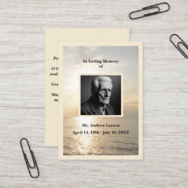 Tarjeta de oraciones de hongos conmemorativos del 