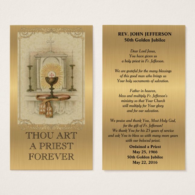 TARJETA DE ORACIONES DE ORACIONES DE ORDENACIÓN DE (Anverso y reverso)