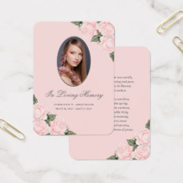 Tarjeta de oraciones funerales acuarela Rubor Pink