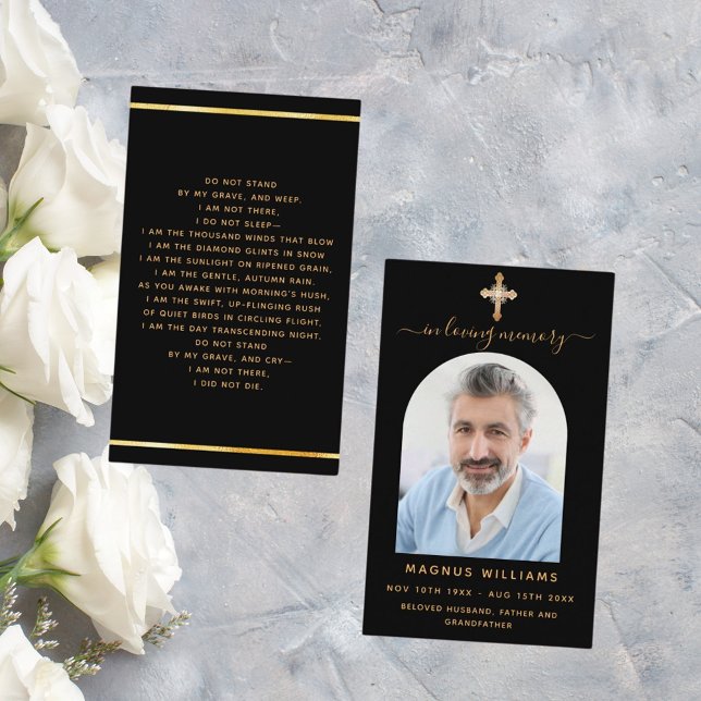 Tarjeta de oraciones funerarias de la cruz de foto (Subido por el creador)