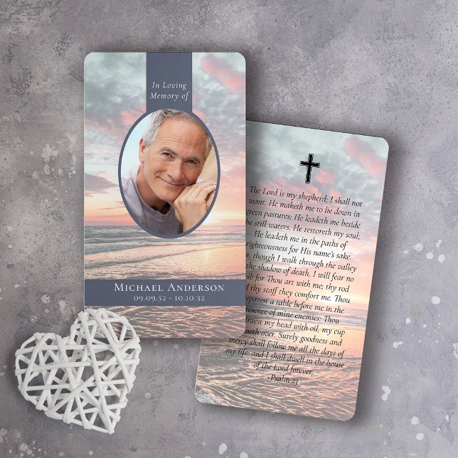 Tarjeta de oraciones Oval Photo Sunset Ocean Memor (Subido por el creador)