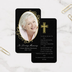 Tarjeta de oraciones para funerales conmemorativos