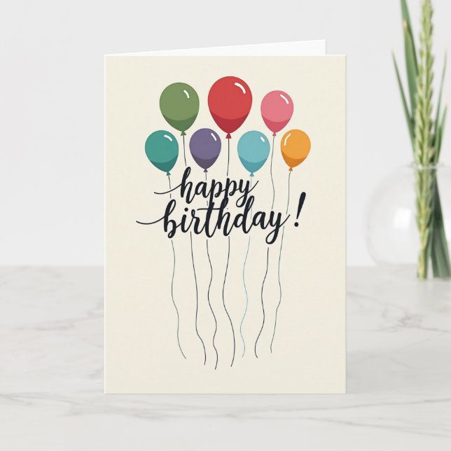 Tarjeta de Orbes de Cumpleaños Vibrantes (Anverso)