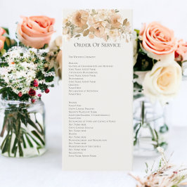 Tarjeta de orden de servicio floral, verde y suave