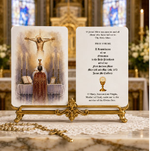 Tarjeta de ordenación de sacerdote de la Misa Lati
