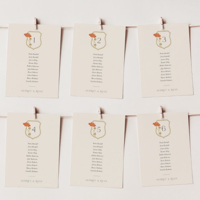 Tarjeta de organigrama Art Nouveau vintage (Vintage Art Nouveau Wedding Seating Chart Card)