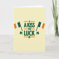 Tarjeta de orgullo irlandés Besos para la suerte