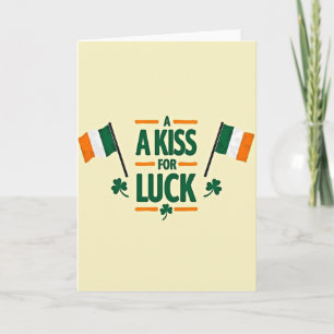 Tarjeta de orgullo irlandés Besos para la suerte