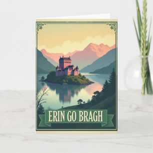 Tarjeta de orgullo irlandés de escena de castillo