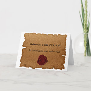 Tarjeta de origen histórico el día de San Valentín