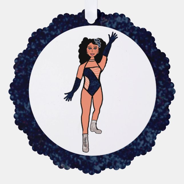 Tarjeta de ornamento B para bailarinas de índigo y (Anverso)