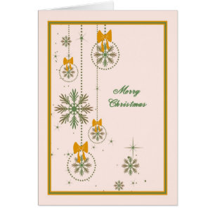 Tarjeta de ornamento de copo de nieve para navidad
