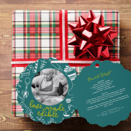 Tarjeta de Ornamento de Feriado Verde de Festivida