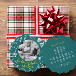 Tarjeta de Ornamento de Feriado Verde de Festivida