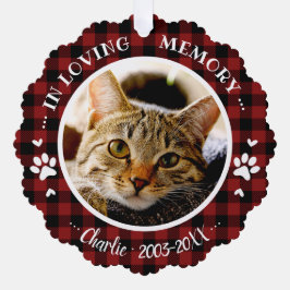 Tarjeta de ornamento de foto conmemorativa de gato