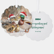 Tarjeta de ornamento de la familia Duck