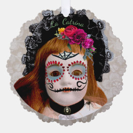 Tarjeta de ornamento de muñeca Dia de Muertos