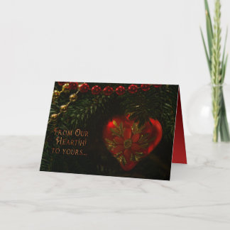 Tarjeta de Ornamento de Navidad Corazón con Interi