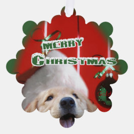 Tarjeta de Ornamento de Navidad de Golden Retrieve