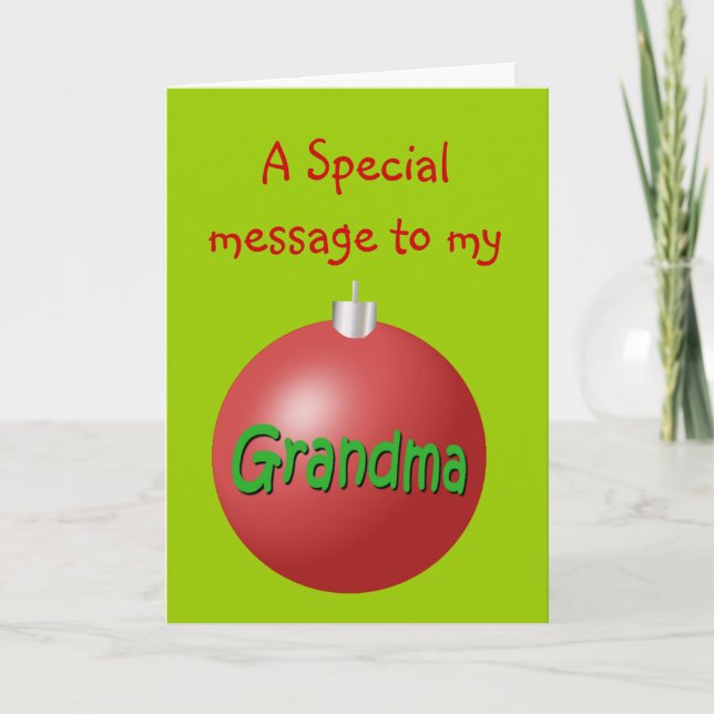 Tarjeta de ornamento de Navidad de la abuela (Anverso)