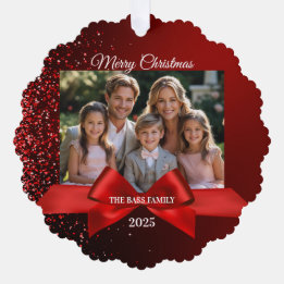 Tarjeta de Ornamento de Navidad de Papel de purpur