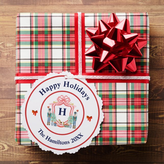 Tarjeta de Ornamento de Navidad para Monograma Nut (Insitu (Regalo))