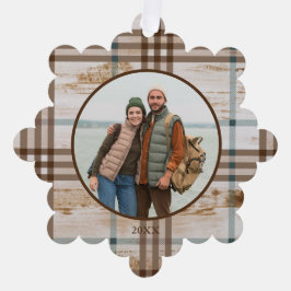 Tarjeta de ornamento de papel de ciervo de madera