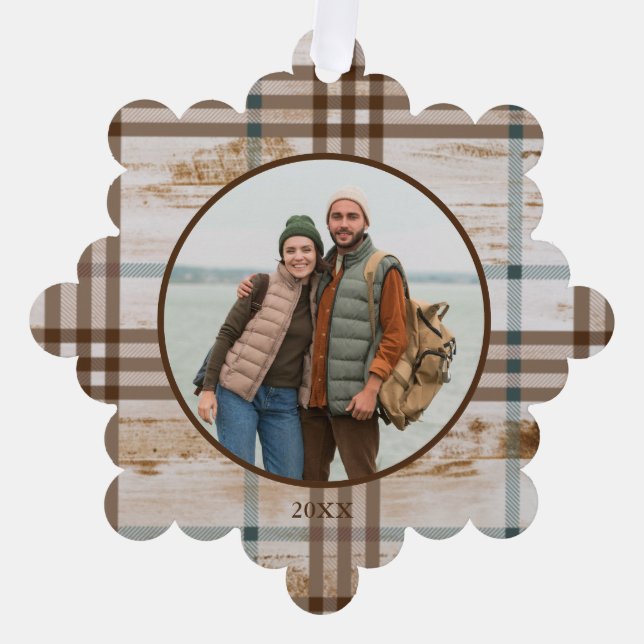 Tarjeta de ornamento de papel de ciervo de madera  (Anverso)