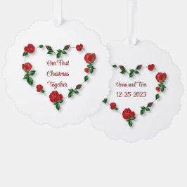 Tarjeta de ornamento de papel de corazón floral