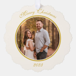 Tarjeta de ornamento de papel de oro simple y eleg