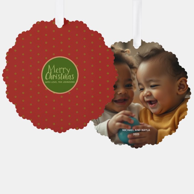 Tarjeta de ornamento de papel fotográfico para Fel (Anverso/Reverso)