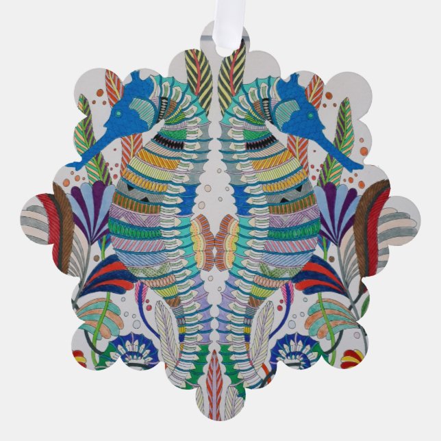 Tarjeta de ornamento de papel para caballitos de m (Anverso)