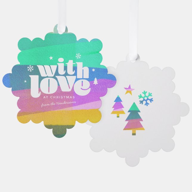 Tarjeta de ornamento de papel para Navidades de ca (Anverso/Reverso)